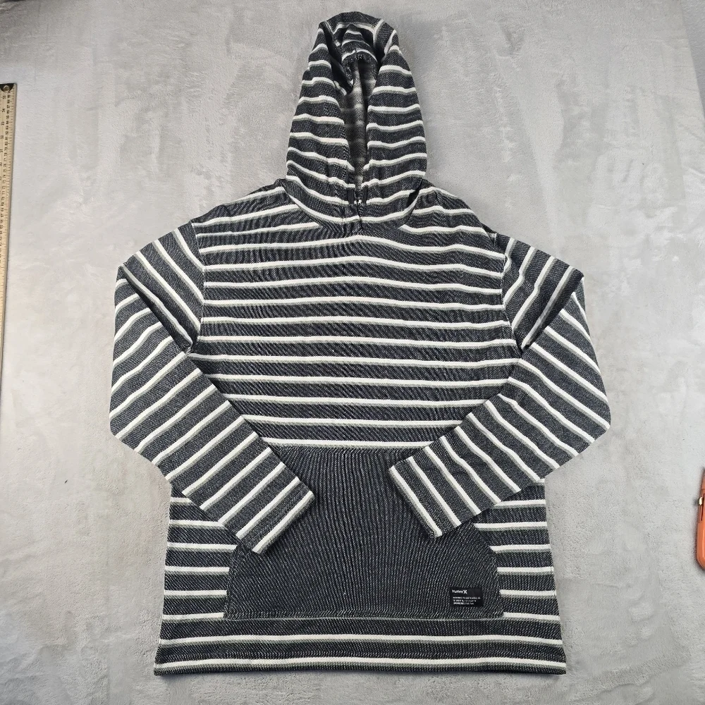 NWT Hurley Pullover Hoodie Mens Medium Striped Blue Green White New